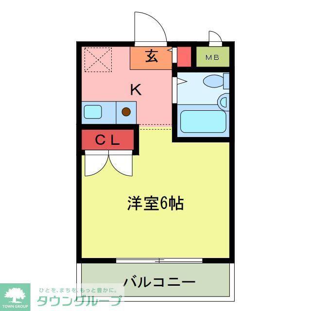 シティホームズ若葉(1K/4階)の間取り写真