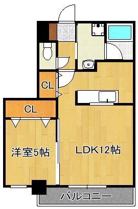 ルポ田原24(1LDK/2階)の間取り写真