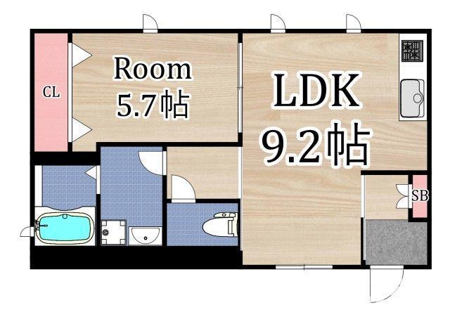 シーズンステージふるいち(1LDK/1階)の間取り写真