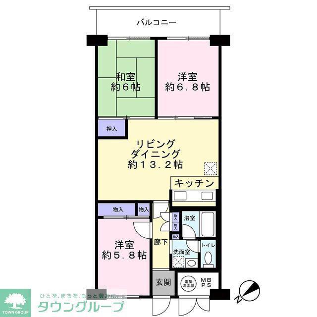 ソレイユ鷹の台C棟(3LDK/3階)の間取り写真