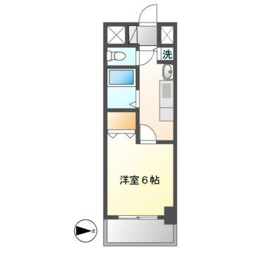 プレサンス名古屋STATIONビーフレックス(1K/13階)の間取り写真