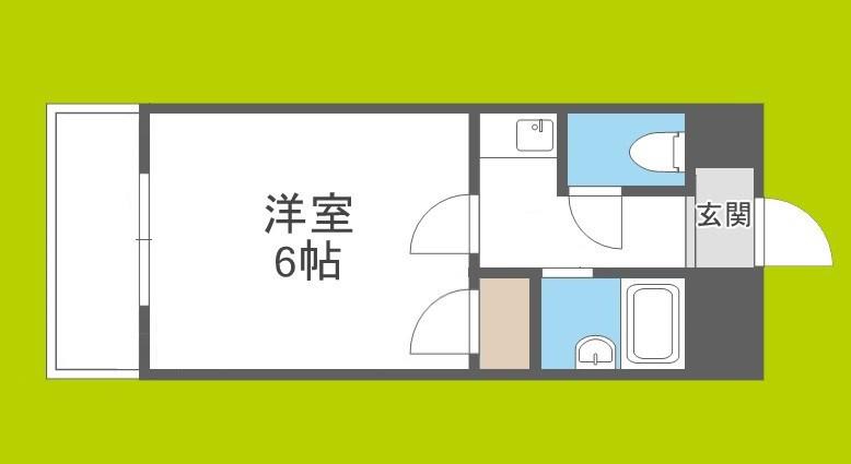 コレクション西田辺(1K/2階)の間取り写真