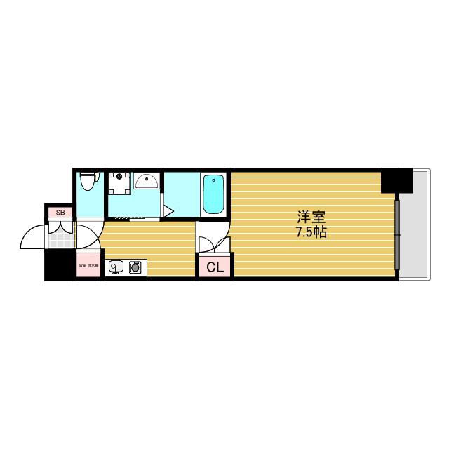 エステムヒルズ新大阪(1K/6階)の間取り写真