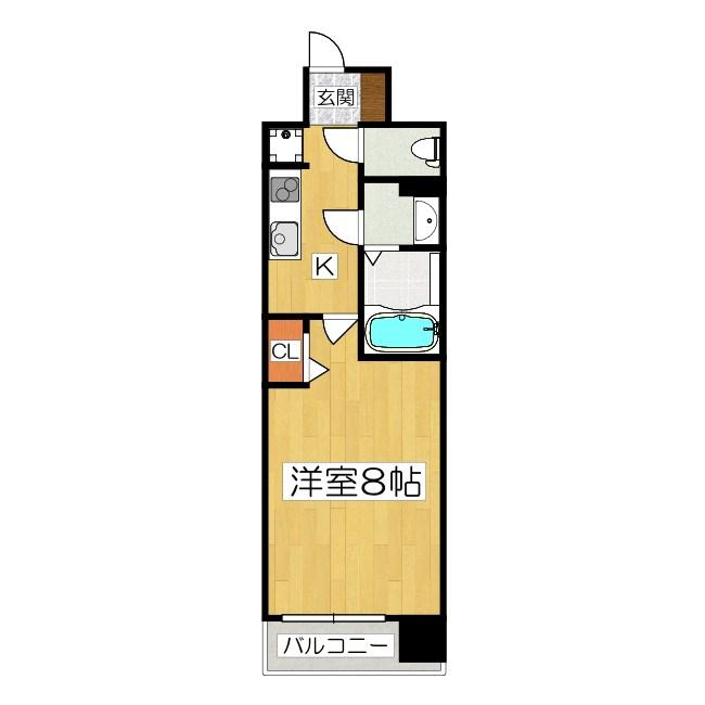 RAY SQUARE 大津(1K/2階)の間取り写真