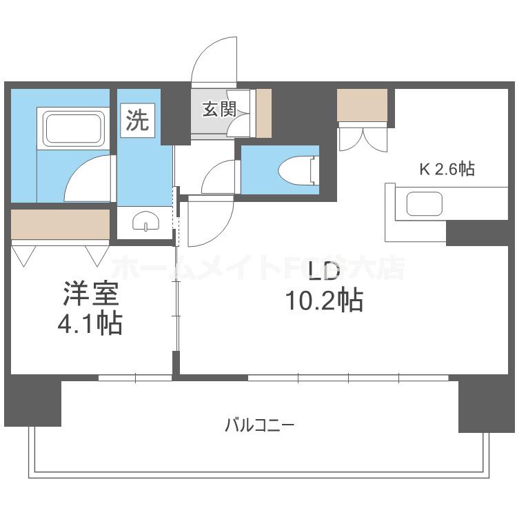 ソルレヴェンテ新梅田(1LDK/3階)の間取り写真