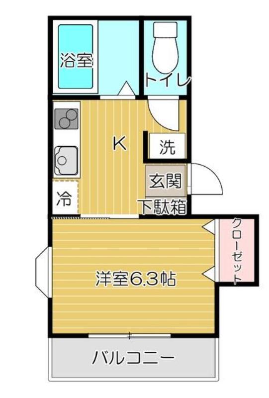 アリビオ(1K/1階)の間取り写真