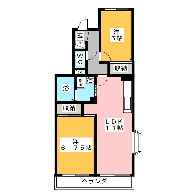 グランドゥール 蕨NAGAI(2LDK/3階)の間取り写真