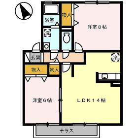 クリスタルガーデンIII(2LDK/1階)の間取り写真