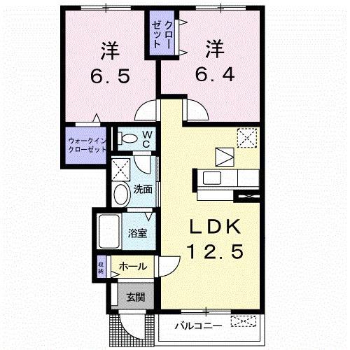 レクサスA(2LDK/1階)の間取り写真