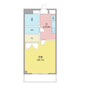 五番街CLASSIC(1K/4階)の間取り写真