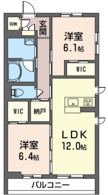 シャーメゾンオーク(2LDK/2階)の間取り写真