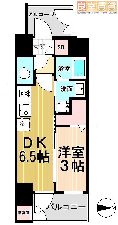 エステムコート名古屋鶴舞IIレアーヴ(1DK/2階)の間取り写真