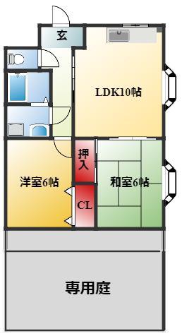 EL CORAZON(2LDK/1階)の間取り写真