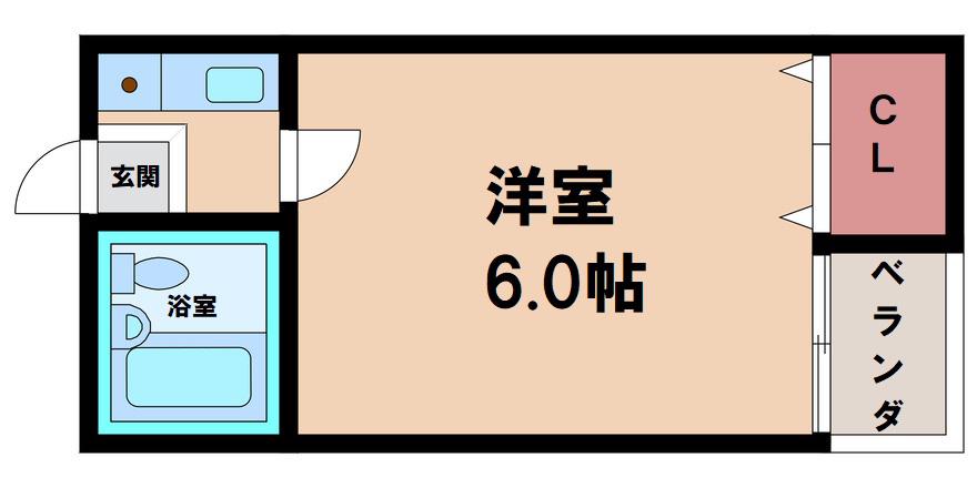 ハセロイヤル堺東(1K/2階)の間取り写真