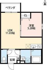FERIO小路東(1LDK/1階)の間取り写真