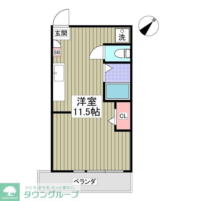 フェリオ毛呂山(ワンルーム/3階)の間取り写真