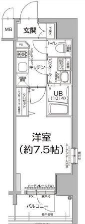エスリード心斎橋LUXUE(1K/10階)の間取り写真