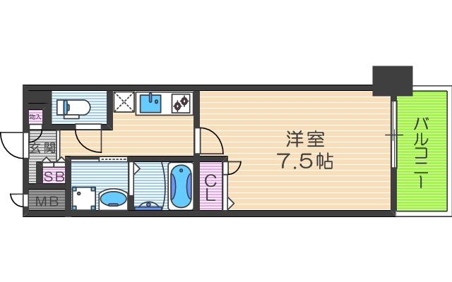 LA DOUCEUR梅田ウエスト(1K/4階)の間取り写真