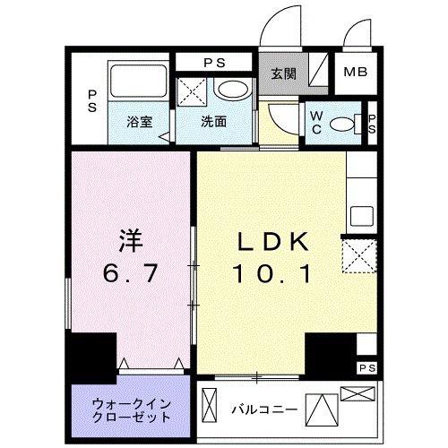 アンジュ(1LDK/3階)の間取り写真