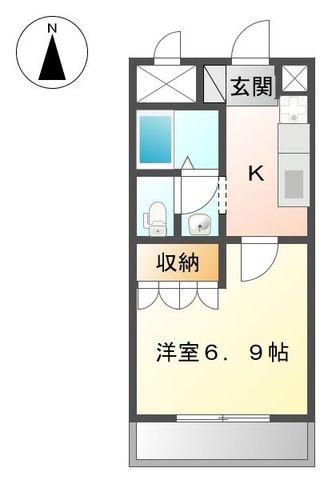 OLIVE BRANCH(1K/4階)の間取り写真