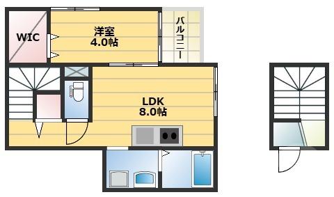 GARNET 住居(1LDK/3階)の間取り写真
