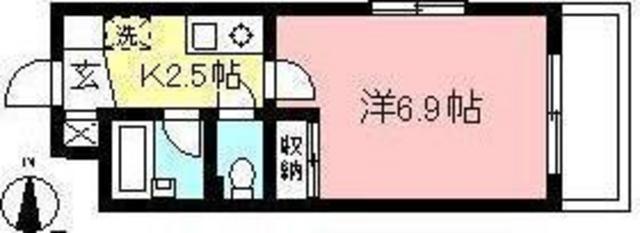 ピアシティ晃和(1K/3階)の間取り写真