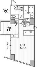 GRANDUO下北沢12(1LDK/5階)の間取り写真
