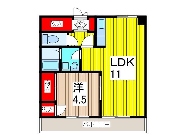 MFハイツ(1LDK/6階)の間取り写真