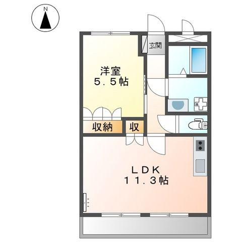エーデルハイム(1LDK/2階)の間取り写真