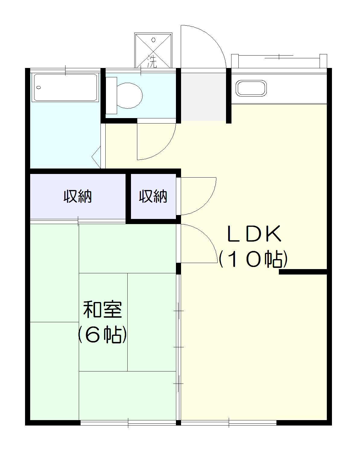 メゾンドココB(1LDK/2階)の間取り写真
