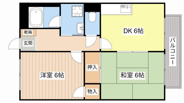 メゾングランピア(2DK/2階)の間取り写真