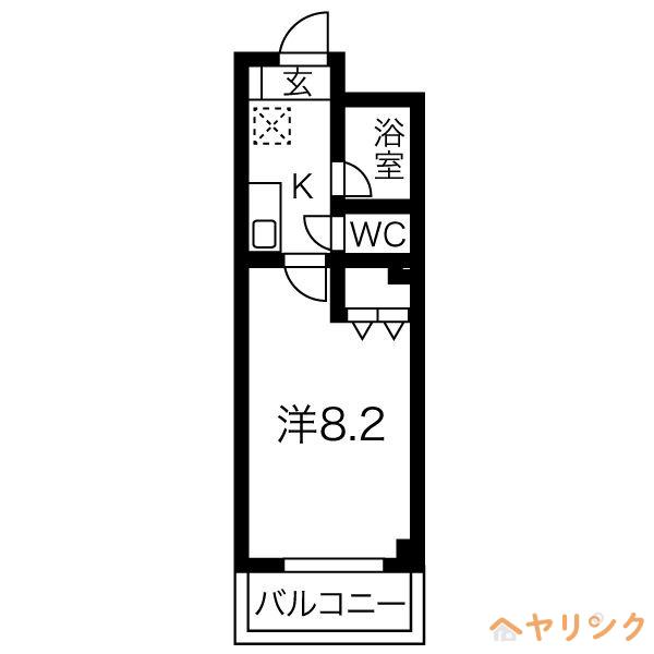 プリミエール小田井(1K/2階)の間取り写真