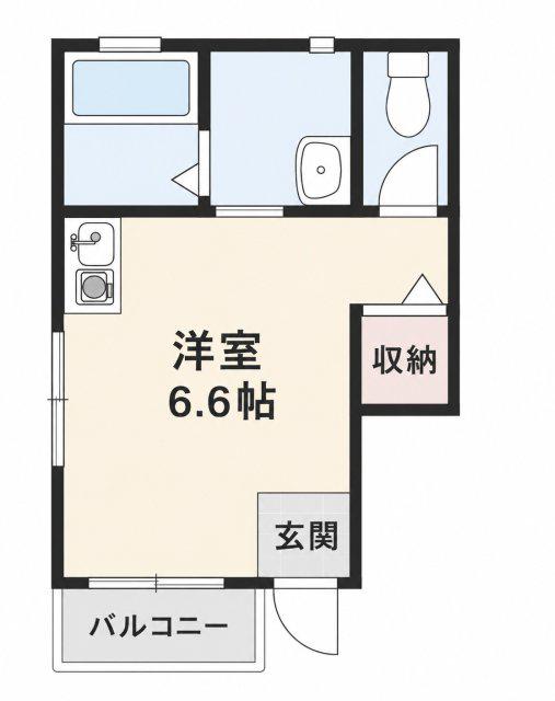 本山北町ハイツ(ワンルーム/1階)の間取り写真