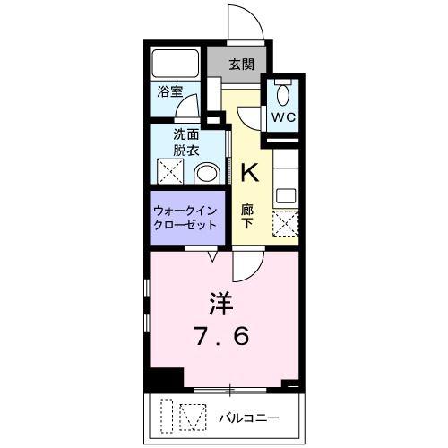 アルトピァーノ(1K/3階)の間取り写真