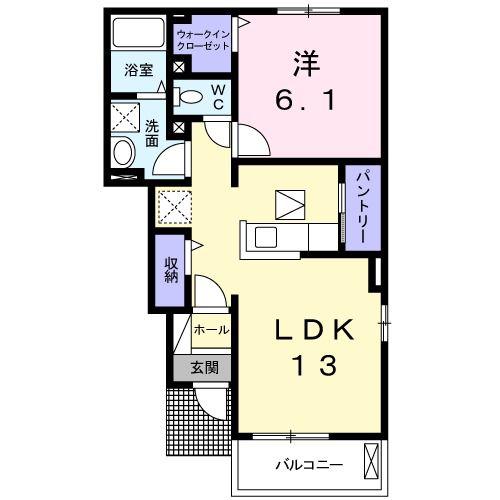 エトワール(1LDK/1階)の間取り写真
