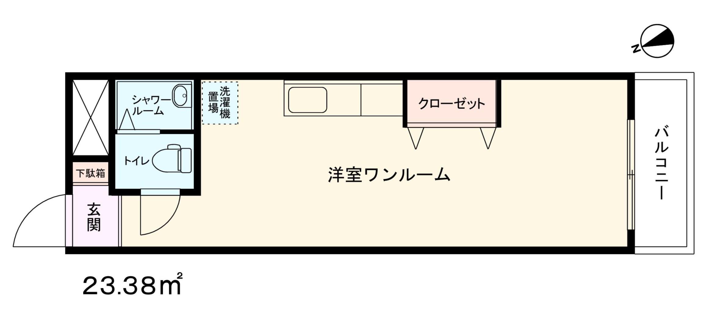 コーポ山喜(ワンルーム/2階)の間取り写真