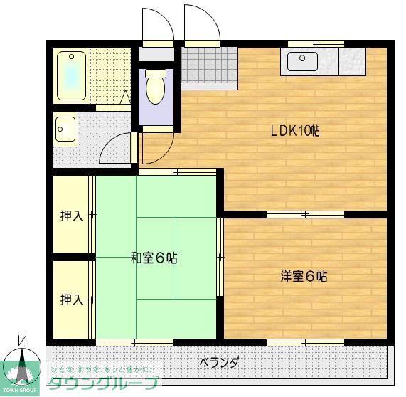 第2メゾンサイキ(2LDK/3階)の間取り写真