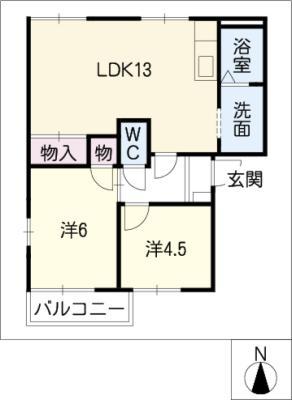 DO STREET(2LDK/1階)の間取り写真