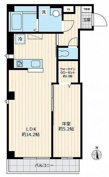 SERENO東中野1(1LDK/2階)の間取り写真