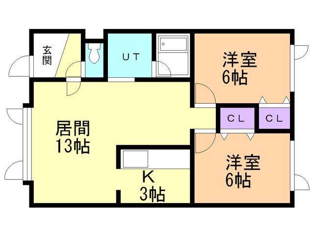 コーポプリムラ(2LDK/1階)の間取り写真