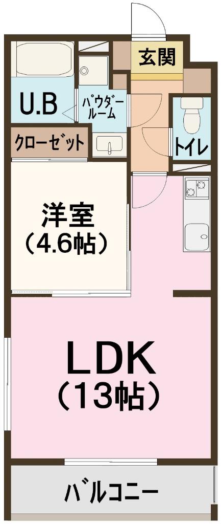 ラ メゾン メルヴェイユー(1LDK/2階)の間取り写真
