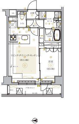 セジョリ墨田イーストII(1LDK/2階)の間取り写真