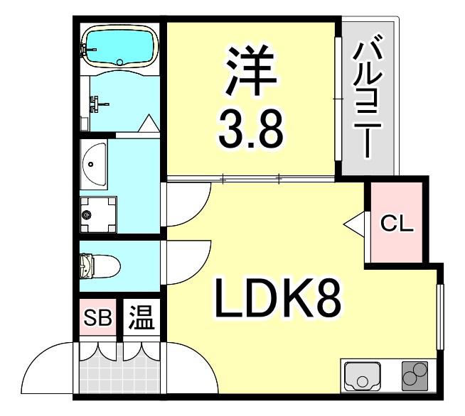 VINCULUM NOVEM(1LDK/1階)の間取り写真