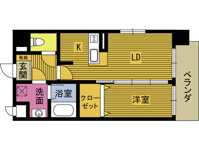 アージョスパジオ鶴崎(1LDK/3階)の間取り写真