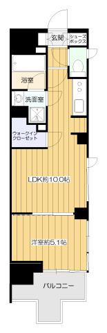 シティカレント新大阪(1LDK/5階)の間取り写真