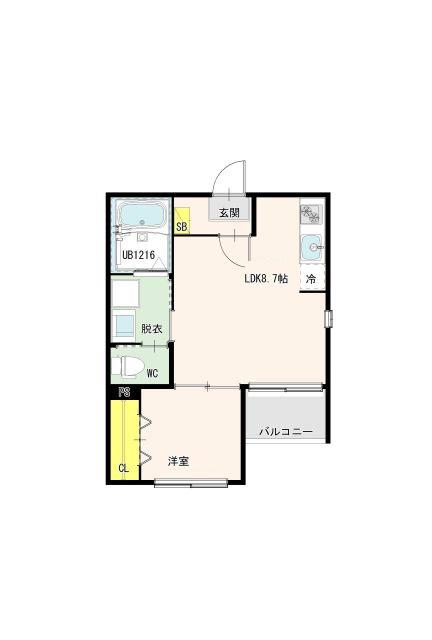 MEIU(1LDK/2階)の間取り写真