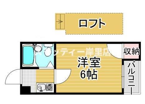 アパートメント住之江(1K/1階)の間取り写真