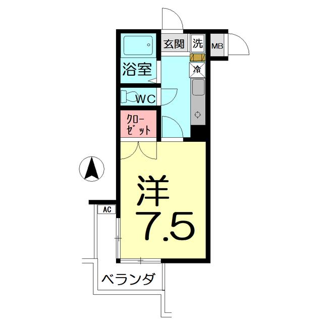 サンロイヤル大宮(1K/7階)の間取り写真