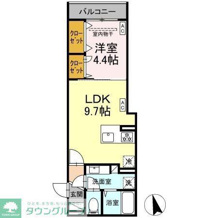 D BLESS横濱赤門通(1LDK/3階)の間取り写真