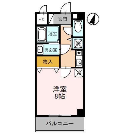 ドール魚崎(1K/4階)の間取り写真
